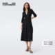 DVF新款 曜石黑深V裹身裙收腰连衣裙DW2T001E00