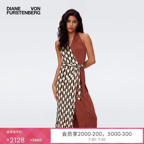 DVF拼接图案裹身连衣裙