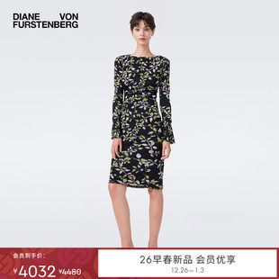 DVF2026早春度假系列藤蔓罗盘玫瑰弹力网纱连衣裙DL4T012 双面穿