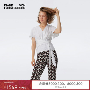 DVF2025新款 V领仿围裹T恤上衣BS1T005