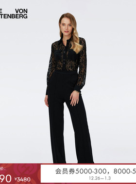 DVF 阔腿裤黑色通勤长裤PL4R006