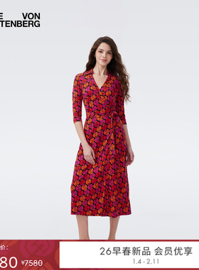 [新年限定系列][100%真丝]DVF2026早春新款骐骥锁链裹身裙DW4T013