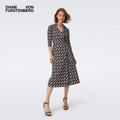 锁链针织桑蚕丝裹身连衣裙MR40E00 DVF2025新款 100%真丝