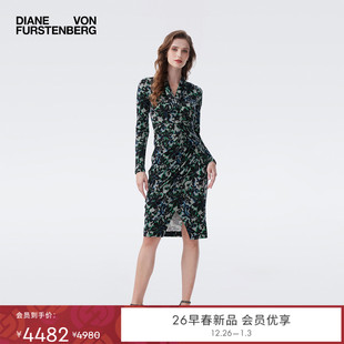连衣裙DL4T007 DVF2026早春度假系列蕾丝花卉修身 天丝羊毛