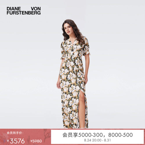 DVF2026春夏新款茶歇裙云朵花卉轻薄绉纱松弛度假风连衣裙DS4T004