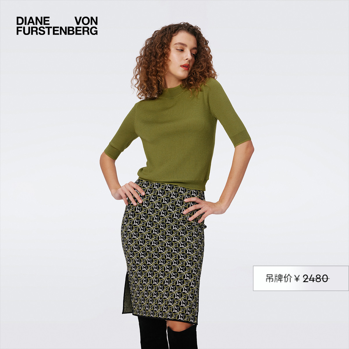 DVF短袖圆领针织衫上衣