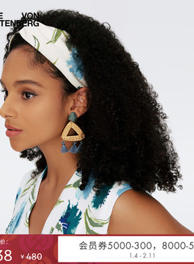 DVF礼物蓝绿缤纷花影图案发饰OT1S005