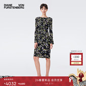 DVF2026早春新款 双面穿 度假藤蔓罗盘玫瑰弹力网纱连衣裙DL4T012