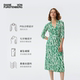 绿色针织桑蚕丝裹身连衣裙MR40E00 DVF2025新款 100%真丝