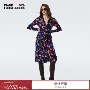 WRAP NEW DVF2025秋冬浮动花朵裹身裙DW3T008 双面穿