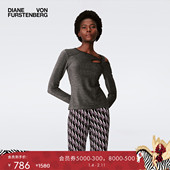 DVF优雅修身 银灰色弹力针织上衣BL4S002