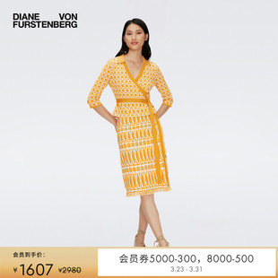 DVF几何图案针织提花半裙KN1S004 提花工艺