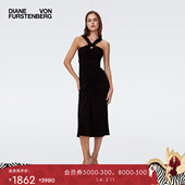 DVF曜石黑度假时尚 经典 宴会年会轻礼服小黑裙DS2S044