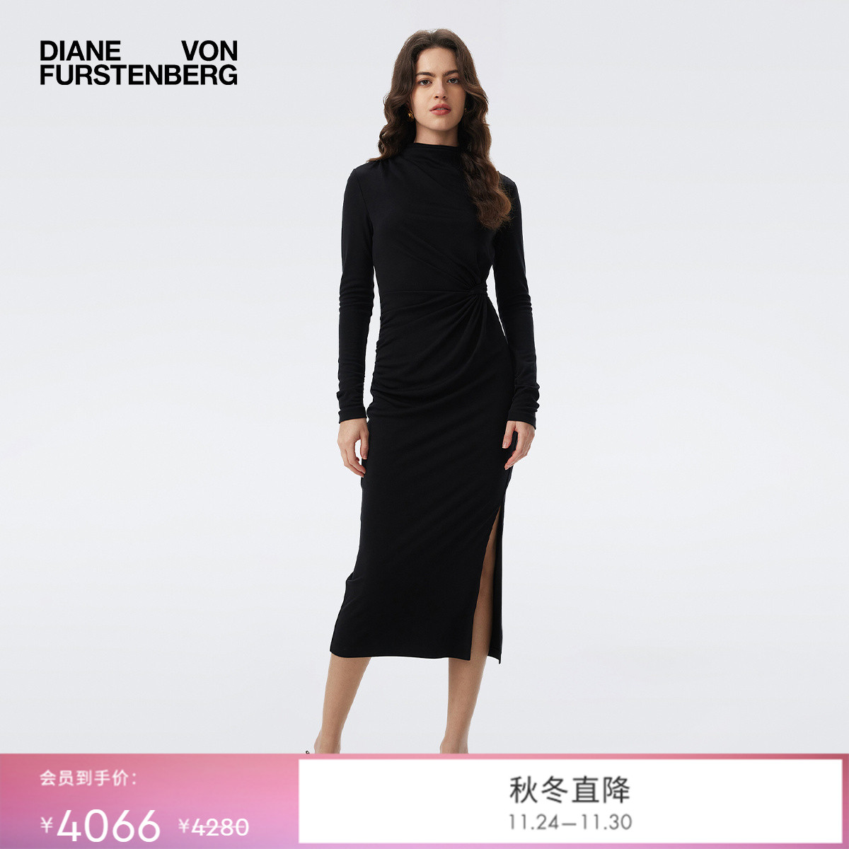 DVF2025新款曜石黑连衣裙