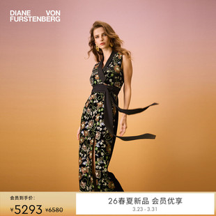 礼服花卉亮片丝绒裹身裙DW4T016 DVF2026早春新款 重工亮片丝绒