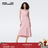 樱花粉侧开衩连衣裙DS2T015 DVF2025秋冬新款 季 末甄选