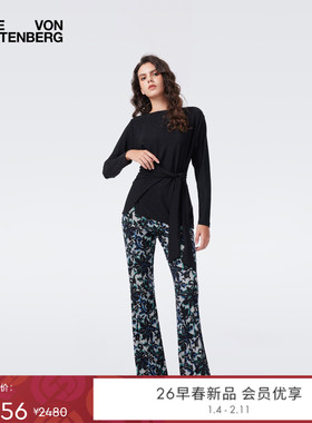 [重工金属针织]DVF2026早春新款黑色修身长袖上衣BL4T017