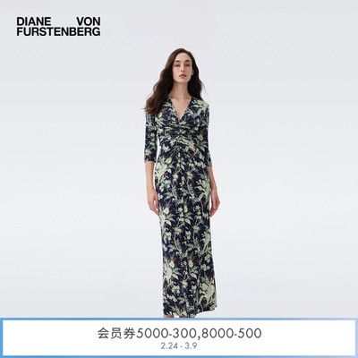[女神节][哑光针织]DVF2026春夏新款绿野仙踪V领连衣裙DL1U004
