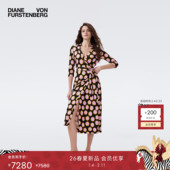 DVF2026早春新款 100%真丝 度假伊卡特圆点裹身裙DW4T013