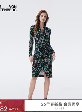 [天丝羊毛]DVF2026早春度假系列蕾丝花卉修身连衣裙DL4T007