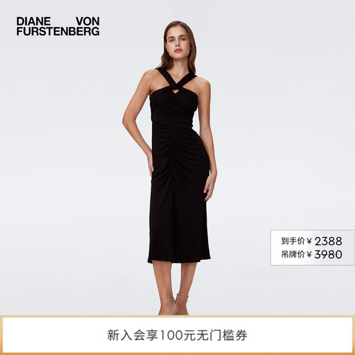 DVF曜石黑时尚经典小黑裙