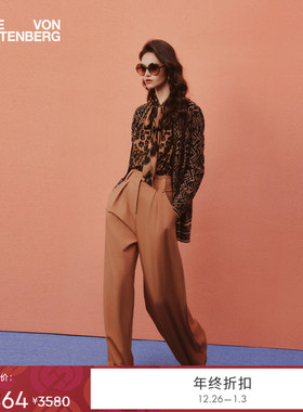 [庞特针织]DVF2025秋冬新款沙漠驼长裤PL3T002