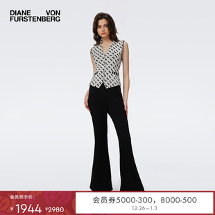 DVF几何图案三角下摆剪裁马甲外套针织衫 WS3S004