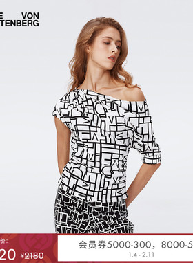 DVF时尚LOGO LOVE几何印花单肩上衣BS2S003