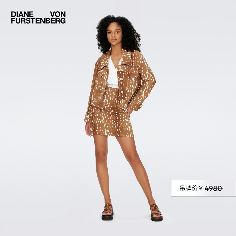 DVF自然麋鹿图案外套