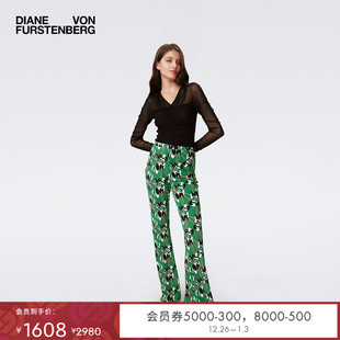 DVF2025新款 PL4S001 春日百合花图案长裤