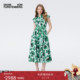 海岛度假 DVF2025秋冬新款 度假夏日绿莓果花短袖 衬衫 裙DS2T013