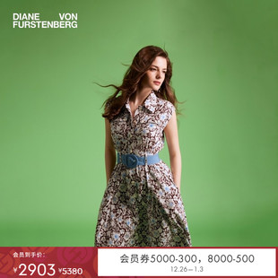 DVF2025新款 连衣裙DS1T014 POLO领度假植物印花衬衫