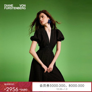 度假茶歇裙连衣裙DS1T039 DVF2025新款 小黑裙