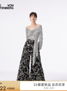 [重工植绒网纱]DVF2026早春新款象牙白波纹圆点灯笼袖上衣BL4T002