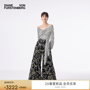 象牙白波纹圆点灯笼袖 DVF2026早春新款 上衣BL4T002 重工植绒网纱