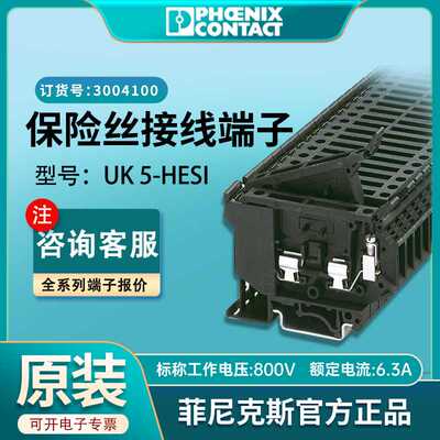 菲尼克斯UK5-HESI-3004100保险丝接线端子uk端子凤凰现货4平方