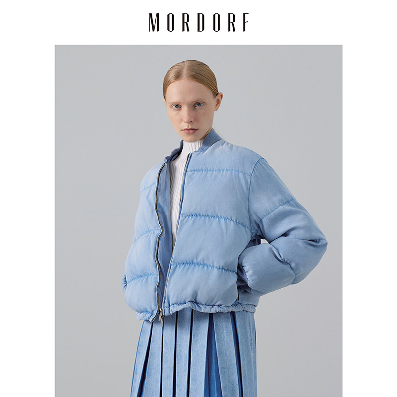 MORDORF短款棉服女蓝色设计感棉衣外套牛仔飞行雾面2025冬季新款,女装/女士精品,棉衣/棉服,淘宝优惠券,粉丝福利购,淘宝优惠卷