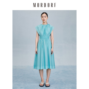 MORDORF连衣裙女法式复古小众设计收腰无袖休闲修身裙子