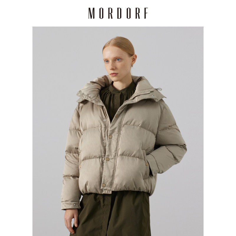MORDORF白鸭绒短款羽绒服女款卡其色高端品牌巨好看女装冬季外套,女装/女士精品,羽绒服,淘宝优惠券,粉丝福利购,淘宝优惠卷