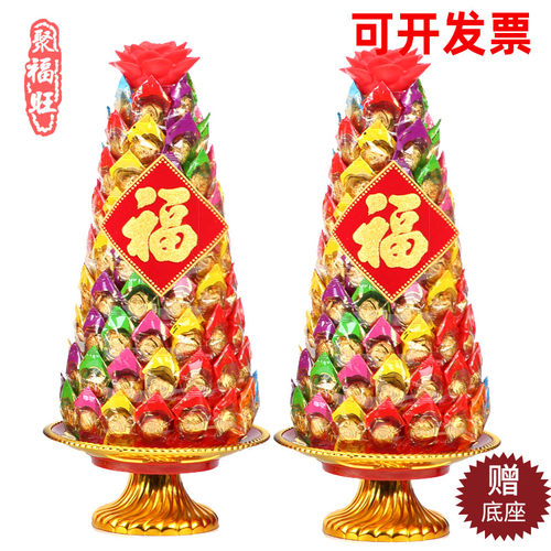 七彩莲湖糖塔寺院庙宇礼佛贡品