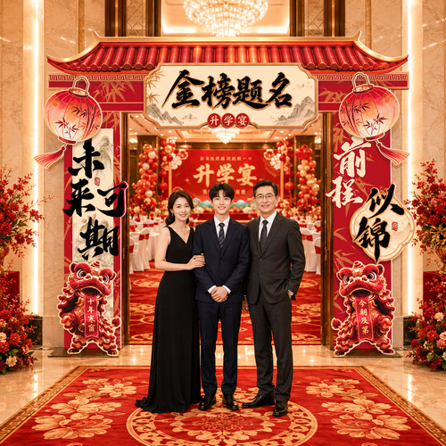升学宴高级感金榜题名KT板拱门