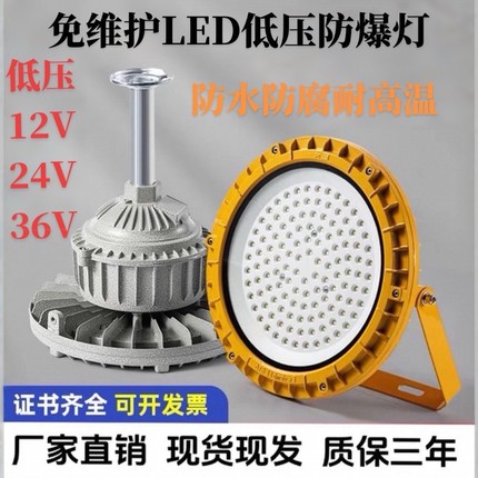 led防爆灯低压12v24v36v化工厂房车间加油站投光灯隧道矿用照明灯
