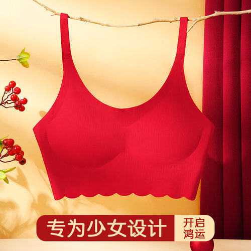 女大童本命年发育期大红色小背心