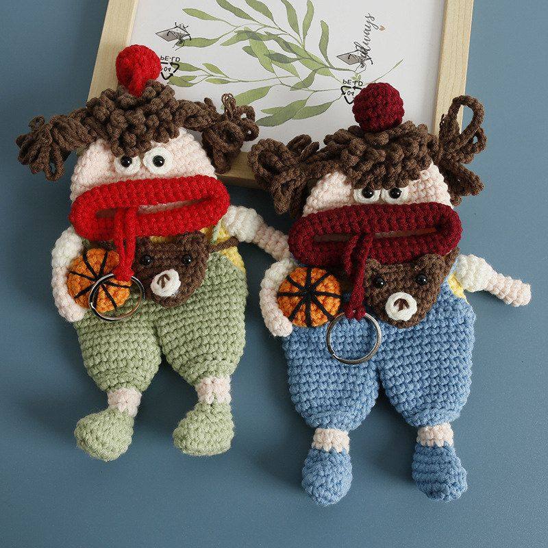 创意手工编织大嘴女孩钥匙包 毛线钩织卷发香肠嘴车钥匙保护套,箱包皮具/热销女包/男包,编织包,淘宝优惠券,粉丝福利购,淘宝优惠卷