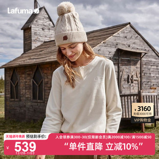 LAFUMA乐飞叶户外通勤保暖抓绒长袖 上衣 T恤女士摇粒绒圆领打底衫