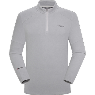 LAFUMA乐飞叶户外秋冬polartec保暖抓绒衣男立领半拉链长袖T恤