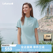 法国LAFUMA乐飞叶户外吸湿速干衣立领短袖 T恤女半拉链运动polo衫
