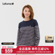 百搭打底衫 LAFUMA乐飞叶户外春夏全棉女士条纹长袖 T恤女休闲时尚