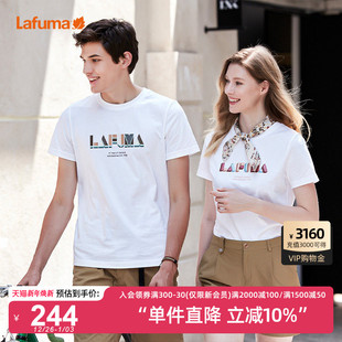 LAFUMA乐飞叶户外通勤情侣款 T恤男女休闲圆领百搭上衣 印花短袖