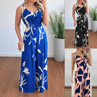 2024 Summer rompers ladies wide legs pants women jumpsuits女